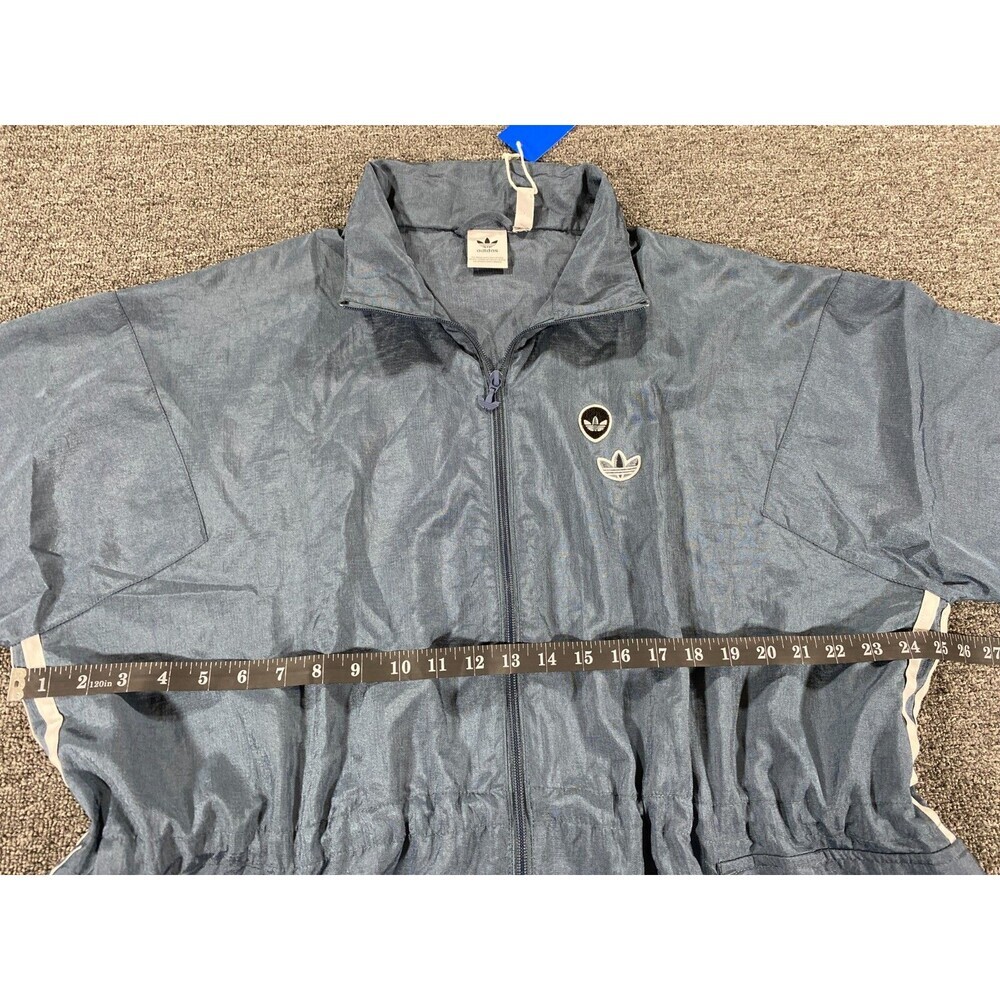 Adidas Jacket Womens Small S Blue Full Zip Oversized Windbreaker Track FU3777 - Picture 3 of 12
